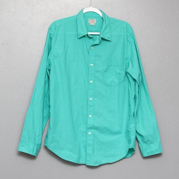 J crew Factory teal lightweight cotton long sleeve button up shirt - Picture 1 of 4